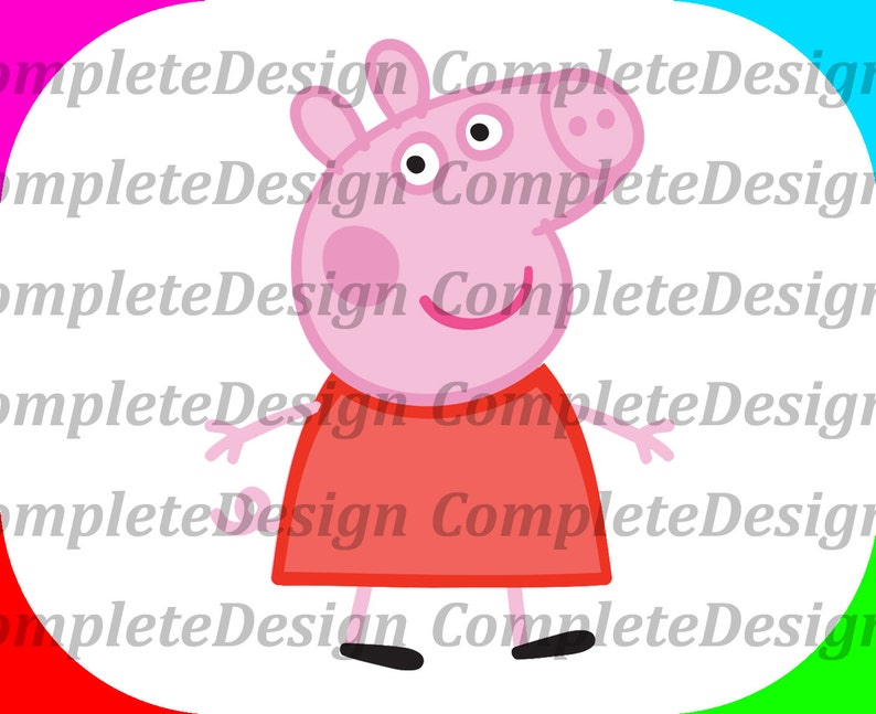 Peppa Pig Inspired Print Cut Files svg png dxf Instant | Etsy
