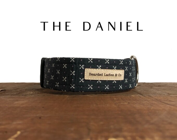 The Daniel : Navy Arrows Dog Collar