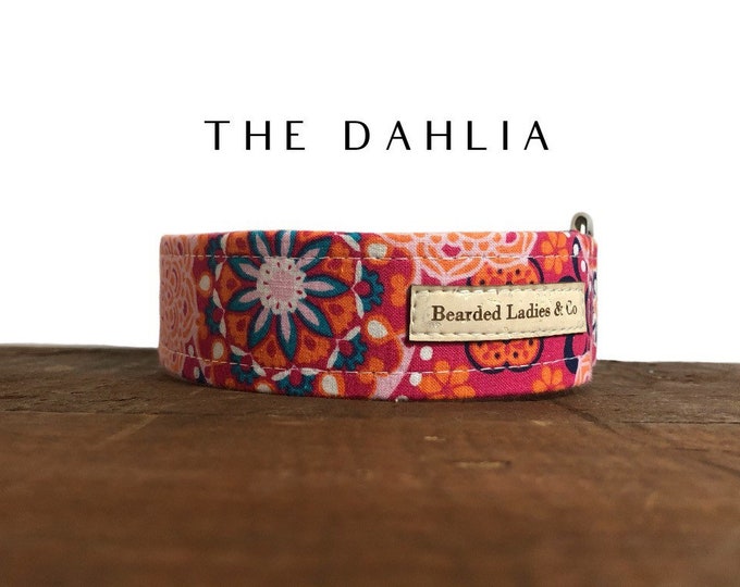 Pink, Orange & Blue Medallions Collar // The Dahlia : Summer Floral Dog Collar