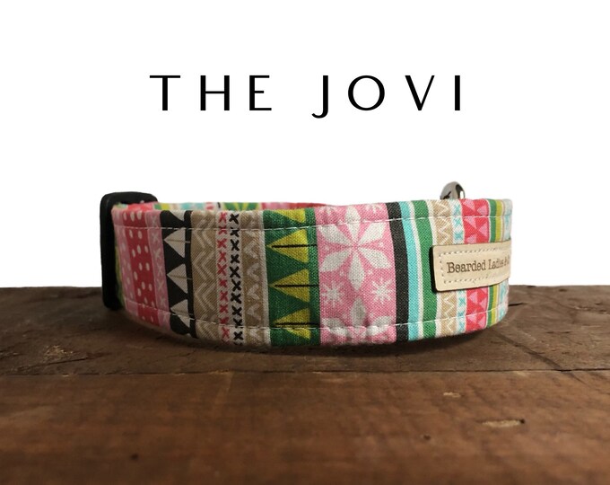 The Jovi : Pink Holiday Dog Collar