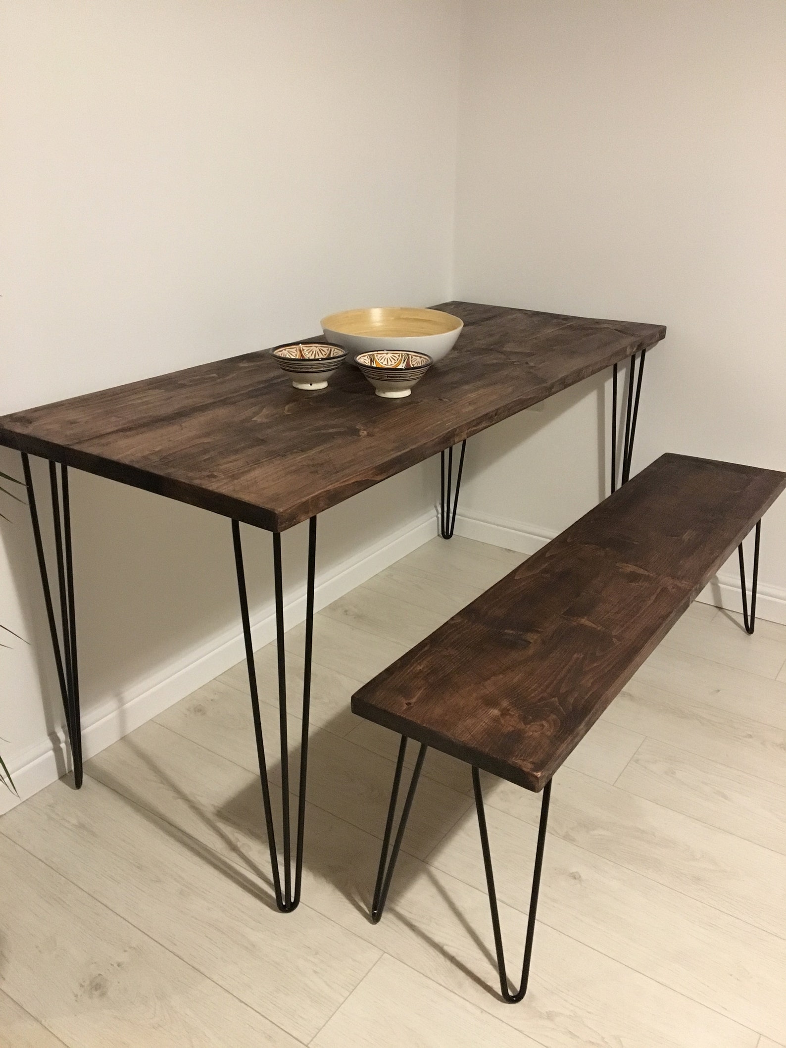 Rustic Dining Table & Bench Set Made From Reclaimed Scaffold Etsy