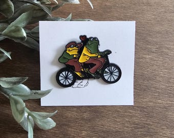 Frog and Toad | Bike | Enamel Pin | Free Shipping