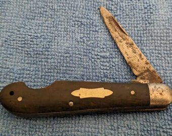 E Bruckmann Mann Knife Made in Solingen Germany Smooth Wood