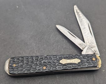 Navaja de dos hojas LF&C vintage de los años 20, New Britain, Connecticut