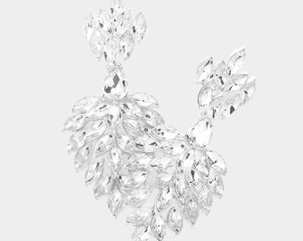 Marques Stone Accented Dangle Earrings, gifts for her, Teardrop earrings, Stone  earrings, dangle earrings, fashion earrings, Prom earrings