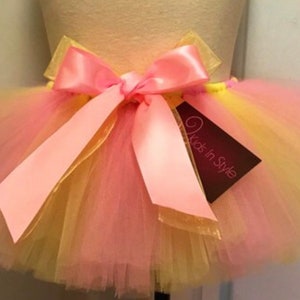 Pastel Tutu, Pink & Yellow Tutu, baby tutu, Toddler Tutu, Girl Tutu, Easter Tutu, Flowergirl tutu, birthday tutu, infant tutu, tutu skirt