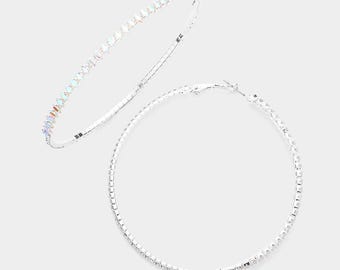 Stone Paved Hoop Earrings, Crystal Round Chandelier Earrings, Pageant Earring, Prom Earrings, Big Earrings, big earrings, homecoming earring