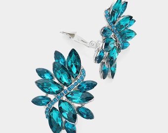 Clip on Earring for women, fashion earrings, prom Earrings, Pageant Earrings, homecoming Earrings, Clip on jewelry, bridal earrings, clip on