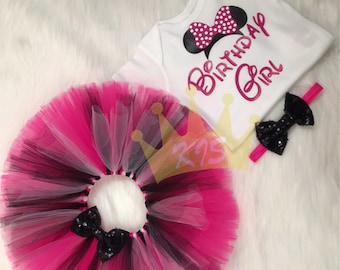 Minnie Mouse Birthday Outfit, Girls Birthday Outfit, Mouse Dress, Minnie  Mouse Skirt - Etsy