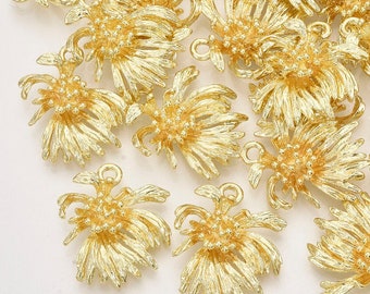 Broche Ou Pendentif Vintage En Relief Motif Feuillage Couleur Or - Référence *3418 - Occasion