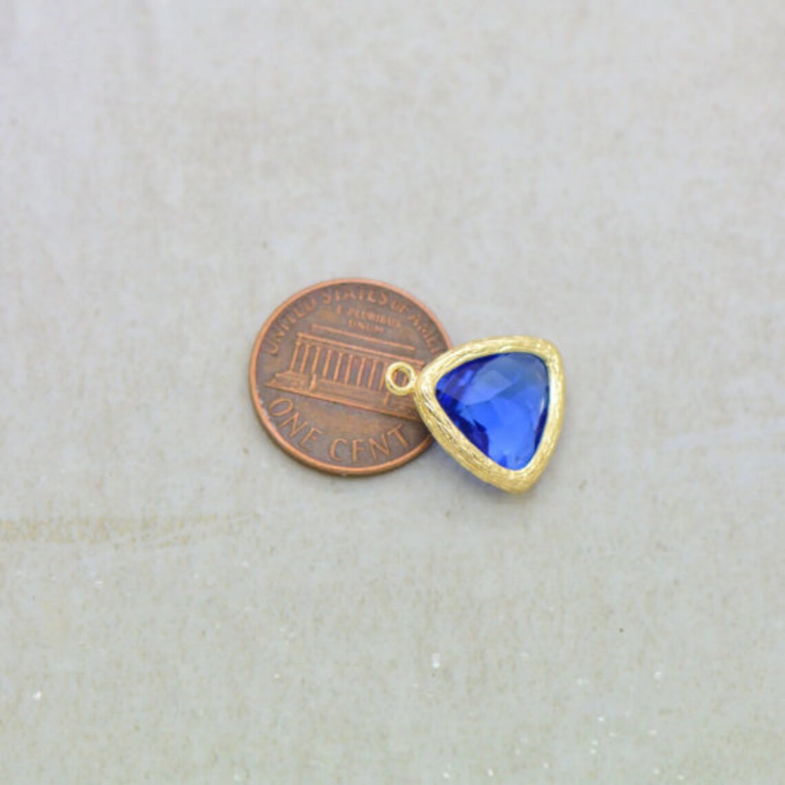 Triangle Jewel Charms LIGHT SAPPHIRE Faceted Glass in 24k GOLD - Etsy