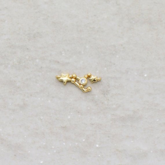 Tiny GEMNI Zodiac Sign Constellation Pendant Link 24k GOLD | Etsy