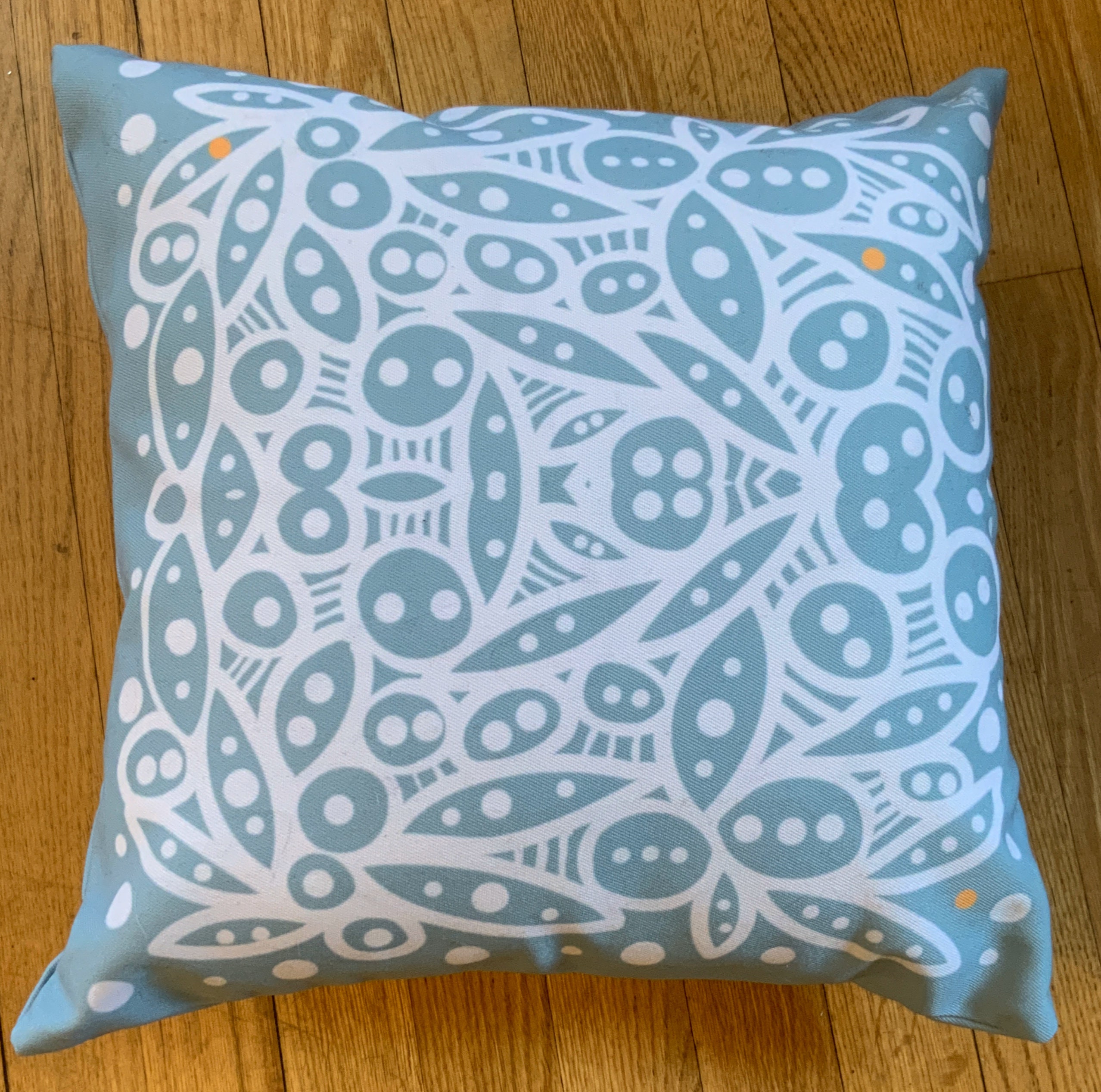 Blue White Abstract Square Throw Pillow Cover Indoor Outdoor