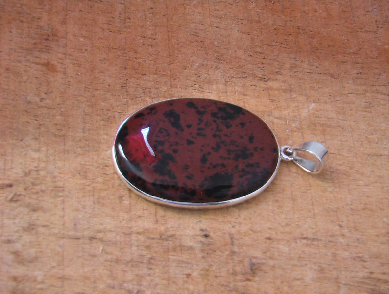 Top Quality Mahogany Obsidian Loose Gemstone Sterling Silver Pendant Amazing Natural Mahogany Obsidian Cabochon Pendant