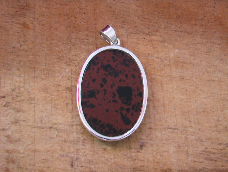 Top Quality Mahogany Obsidian Loose Gemstone Sterling Silver Pendant Amazing Natural Mahogany Obsidian Cabochon Pendant