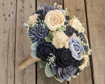 Sola Wood Flower Bouquet, Wooden Flowers Bouquet, Bridesmaid Bouquet, Wedding Keepsake, Fake Wedding Flowers