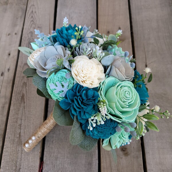 Teal Bouquet - Etsy