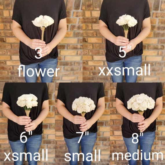 w.o.d.　F.L.O.W.E.R.S. Forest Green and Ivory Wood Wedding Sola Flower Bouquet, 