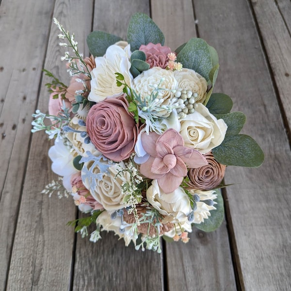 Wood Flower Bouquet Etsy