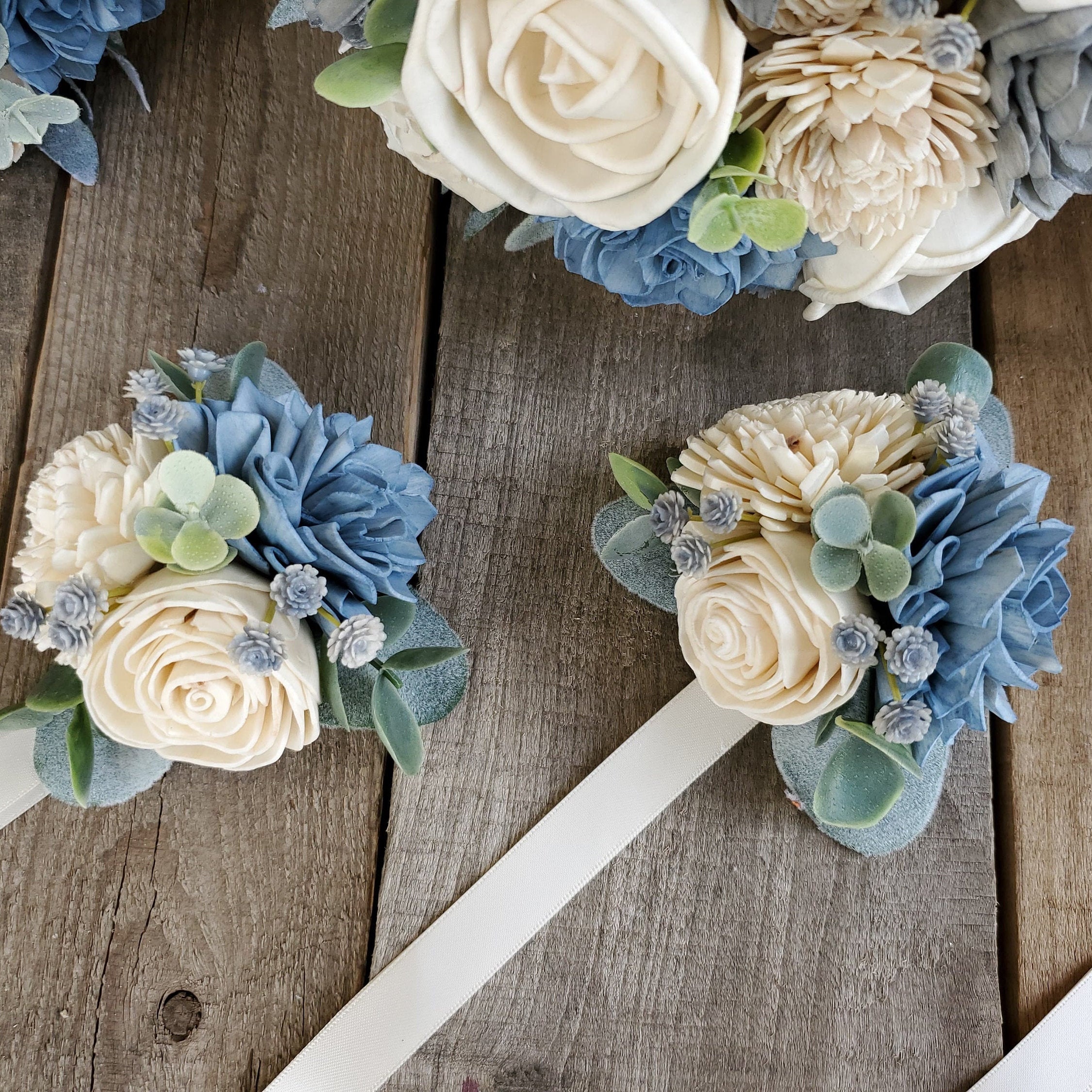 Corsage With Wood Flowers Sola Wood Flower Wrist Corsage for Etsy