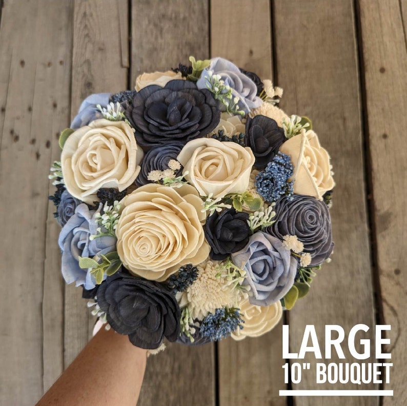 Sola Wood Flower Bouquet, Wooden Flowers Bouquet, Bridesmaid Bouquet, Wedding Keepsake, Fake Wedding Flowers image 4