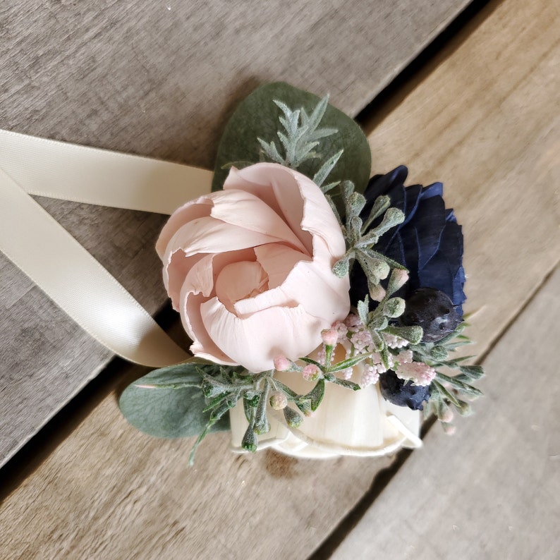 Flower Wrist Corsage Sola Wood Flowers Wood Flowers Pinned Etsy