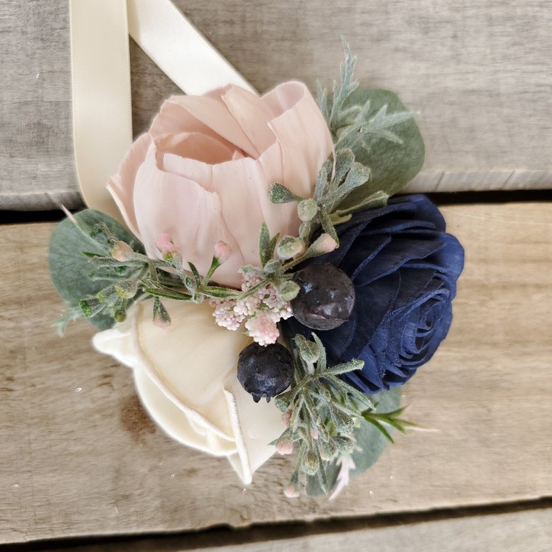 Flower Wrist Corsage Sola Wood Flowers Wood Flowers Pinned Etsy