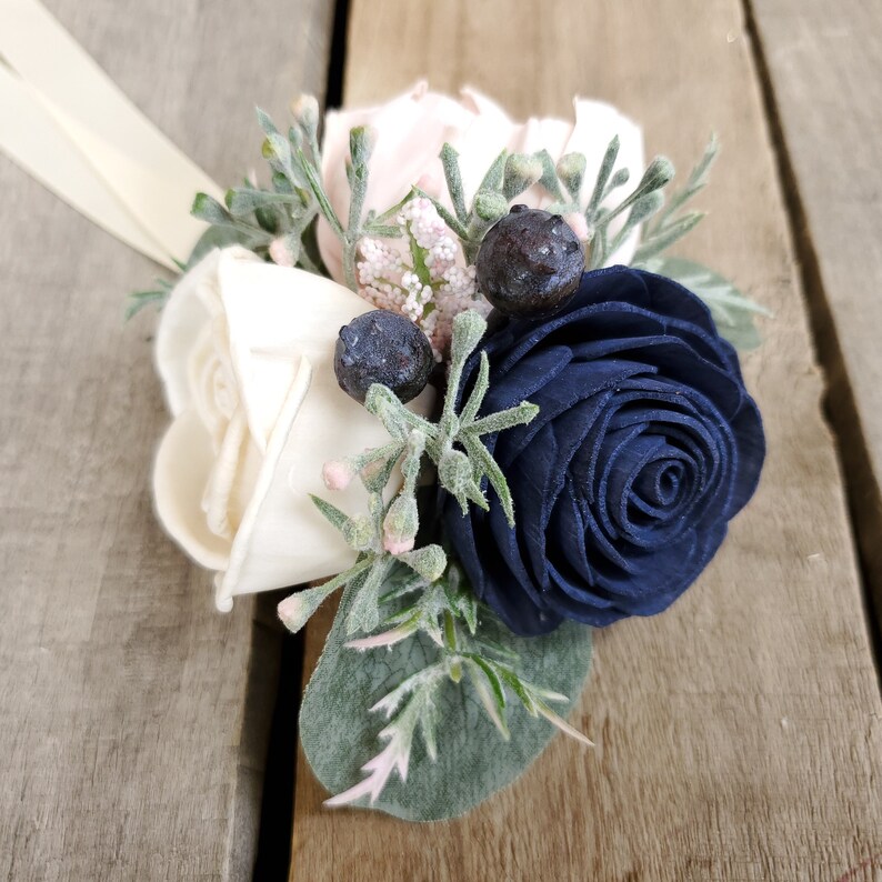 Flower Wrist Corsage Sola Wood Flowers Wood Flowers Pinned Etsy