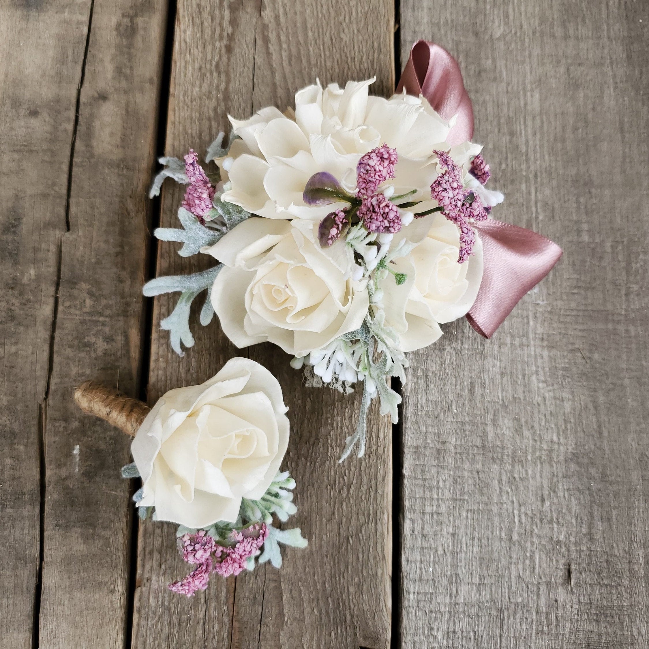 ROSE BOUTONNIERE AND CORSAGE SET Grinnell Florist - Bates Flowers by Design