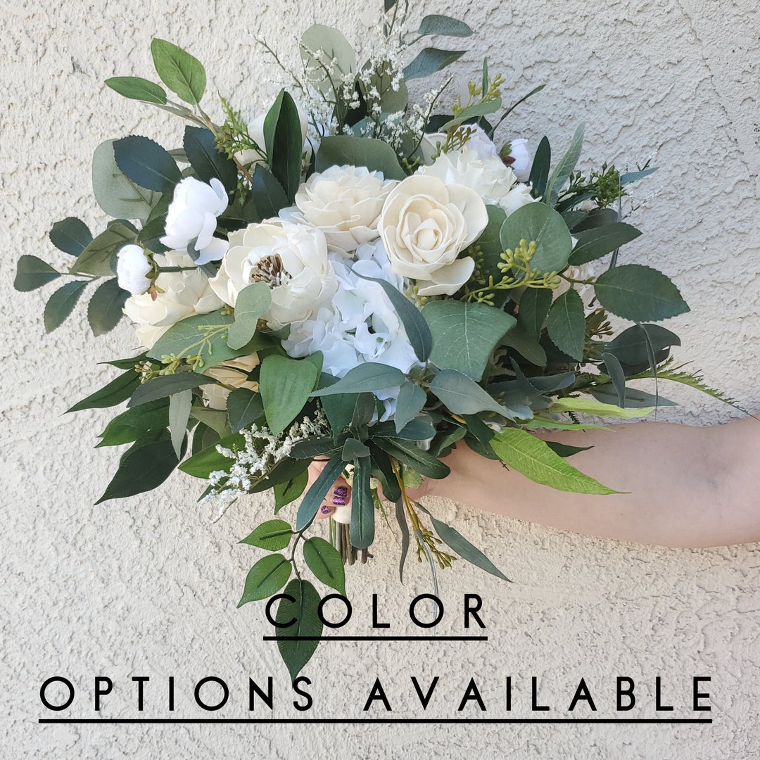 Wood Flower Bridal Bouquet, Fake Flower Bouquet, Wooden Flower Bouquet