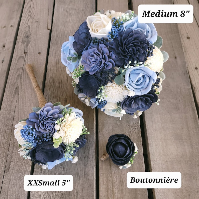 Sola Wood Flower Bouquet, Wooden Flowers Bouquet, Bridesmaid Bouquet, Wedding Keepsake, Fake Wedding Flowers image 8