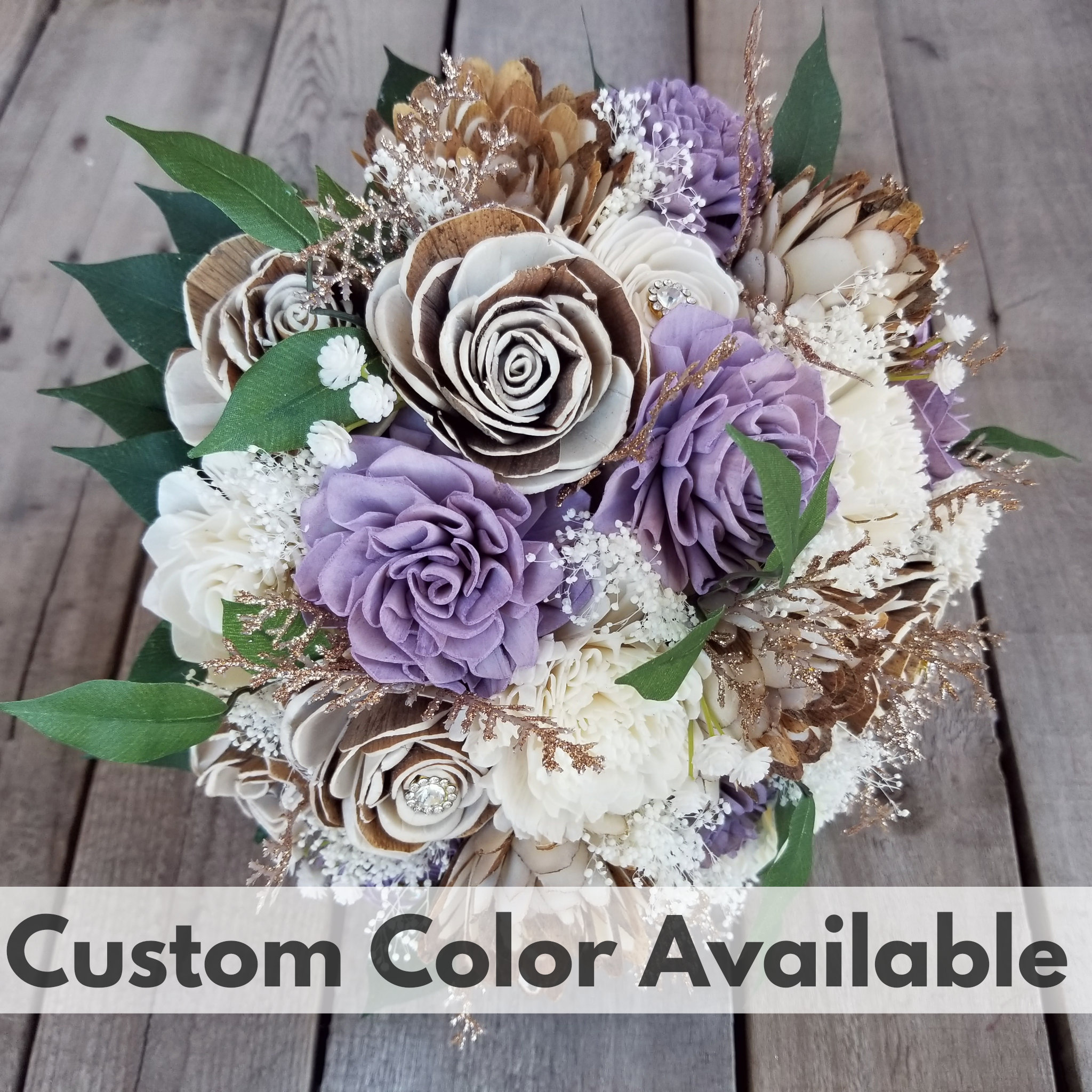 Coral, Purple, and Yellow Sola Wood Flower Arrangement, Floral