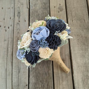 Sola Wood Flower Bouquet, Wooden Flowers Bouquet, Bridesmaid Bouquet, Wedding Keepsake, Fake Wedding Flowers image 3