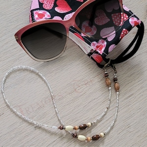 Lanyard for Glasses or Facemask | Beaded Lanyard |Mask Keeper | Eyeglass Lanyard with Removable Rubber Eyeglass Grips | Handmade in the USA