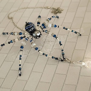 Stormy Spider | Crystal and Beaded Spider | Sun Catcher | Farmhouse Décor | Whimsical Housewarming Gift | Good Luck Symbol | Handmade in USA