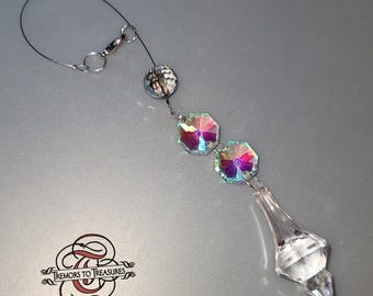 Crystal Rearview Mirror Charm – Iridescent Sun Catcher for Car Decor, Mirror Dangle