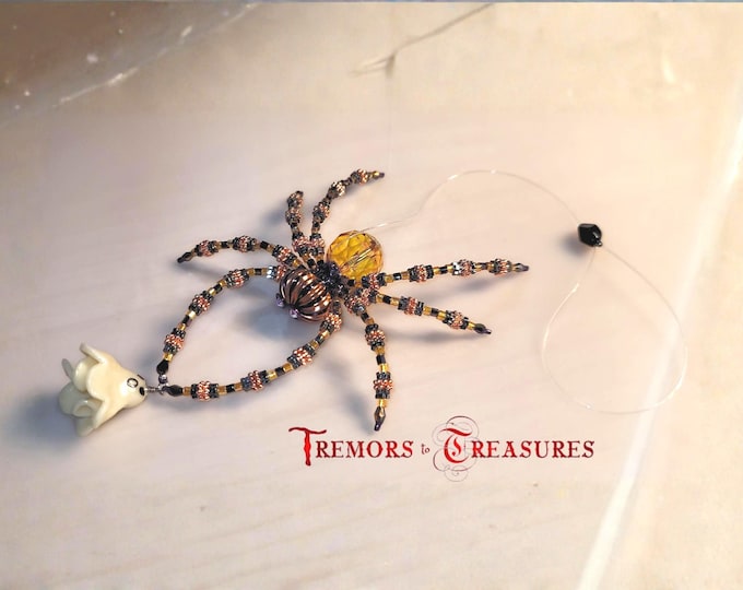 Halloween Spider & Ghost Charm | Handmade Spooky Decor | Whimsical Gift