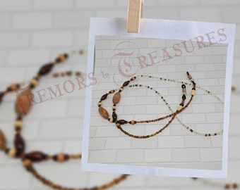 Eyeglass Lanyard | Perfect for Sunglasses or Readers | Handmade in the USA in a Beautiful Blend of Copper and White Seed Beads