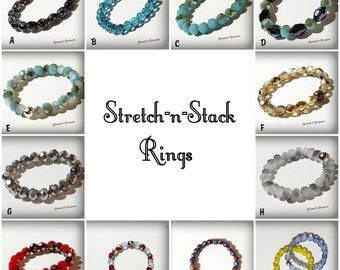 Stretch Rings | Stretch comfort for arthritis sufferers | Beaded Stretch Rings | Stacking Rings | Crystal Stretch Rings | Made to Order
