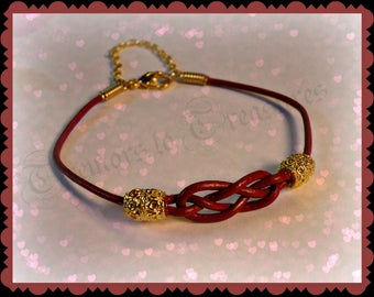 Leather Sailors Knot Bracelet: Nautical Cord Jewelry, Silver or Gold Accents