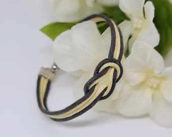 Grey and Yellow Decorative Knot Cord Bracelets | Sailors Knot | Infinity Love Knot | Nautical Knots Jewelry | Made to order in the USA