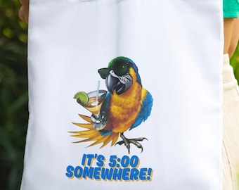 Party Parrot Reusable Shopping Bag: Fun Tote for Bartenders
