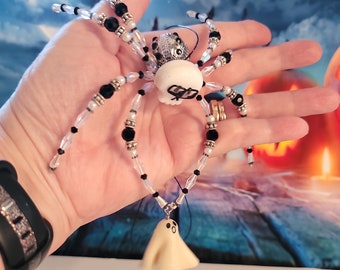 Halloween Spider | Jack Skelton Halloween Spider | Large Halloween Spider with Handmade Ghost Charm | Handmade Halloween Decoration