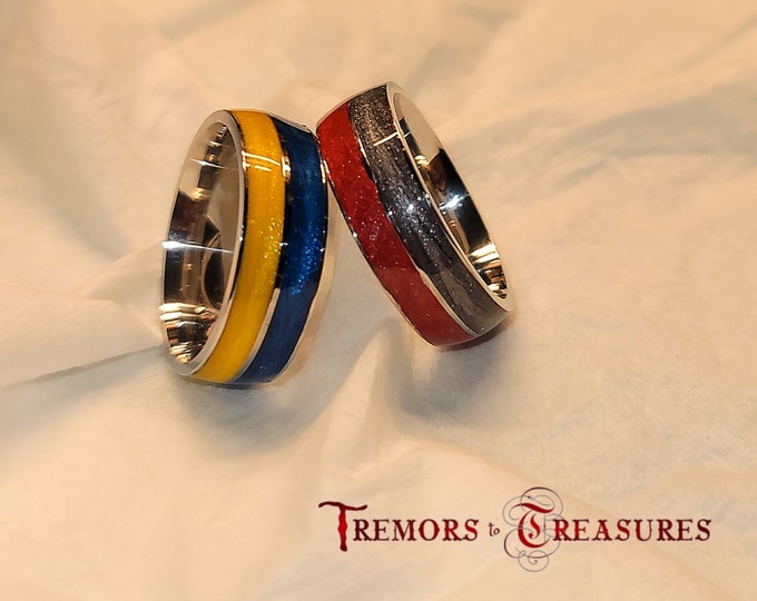 Game Time Ring | Your choice of Color Combinations | Sports Team or School Colors | Sizes 7 to 15 | Buy two get the second for 50% off
