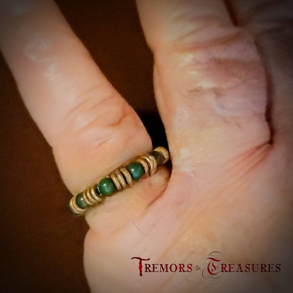 Copper and Agate Stretch Ring Perfect for mechanics or arthritis sufferers Made to Order Gender Neutral Gift Handmade in the USA