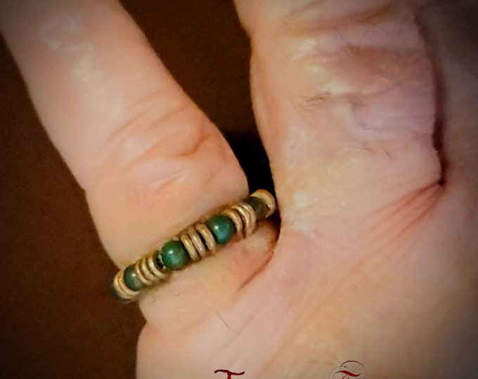 Copper and Agate Stretch Ring Perfect for mechanics or arthritis sufferers Made to Order Gender Neutral Gift Handmade in the USA