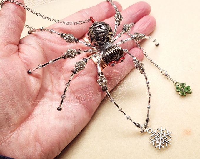 Fancy Filigree Ornament | Beaded Spider | Good Luck Charm | Housewarming Gift | Christmas Spider Legend | Farmhouse Decor | Suncatcher