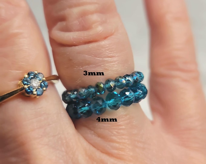 Stretch Stackable Rings | Stretch comfort rings | Beaded Stretch Rings | Stacking Rings | Crystal Stretch Rings | Each is Handmade to Order