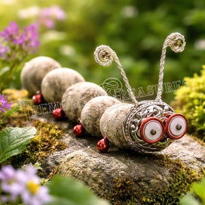 Lava Bead Caterpillar: Handmade Bookworm Desk Buddy, Oil Diffuser