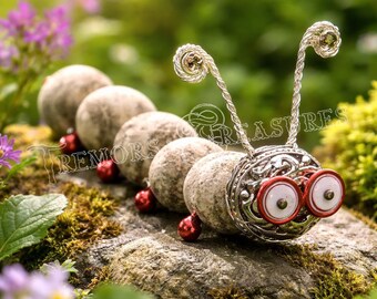 Lava Bead Caterpillar: Handmade Bookworm Desk Buddy, Oil Diffuser